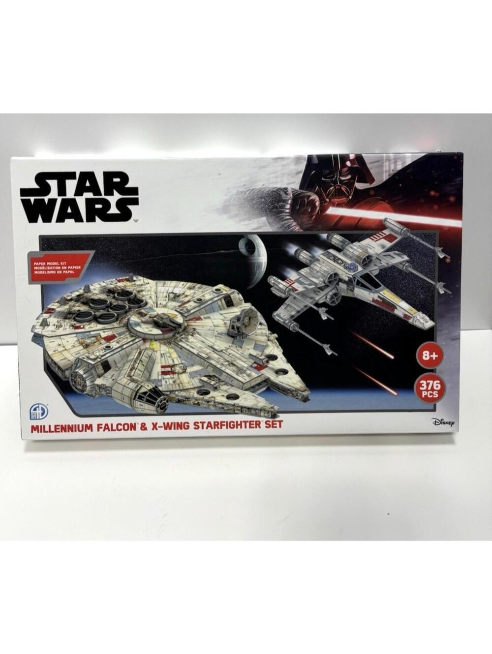 Star Wars Millennium Falcon & X-Wing 3D Paper Model Kit Precision Craft Set*READ